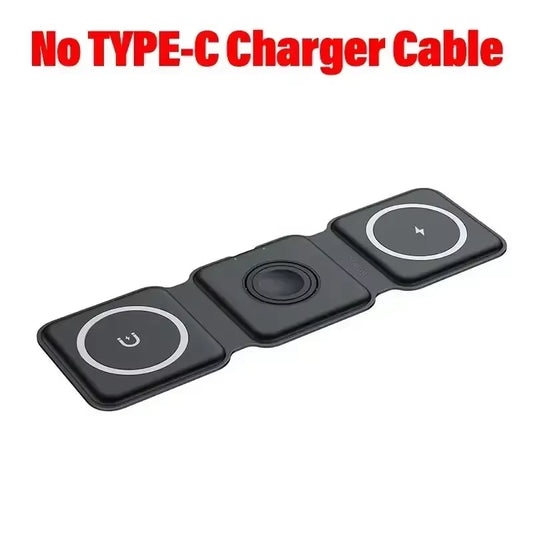 3 in 1 Magnetic Wireless Charger Dock Stand for Magsafe Iphone 16 15 14 13 12 Pro Max Apple Watch 10 9 8 7 Airpods Fast Charging