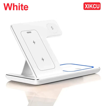 Foldable Wireless Charging Station for Iphone 16 15 14 13 12 Iwatch Ultra Airpods 4 Pro 3 in 1 Fast Charger Stand Dock